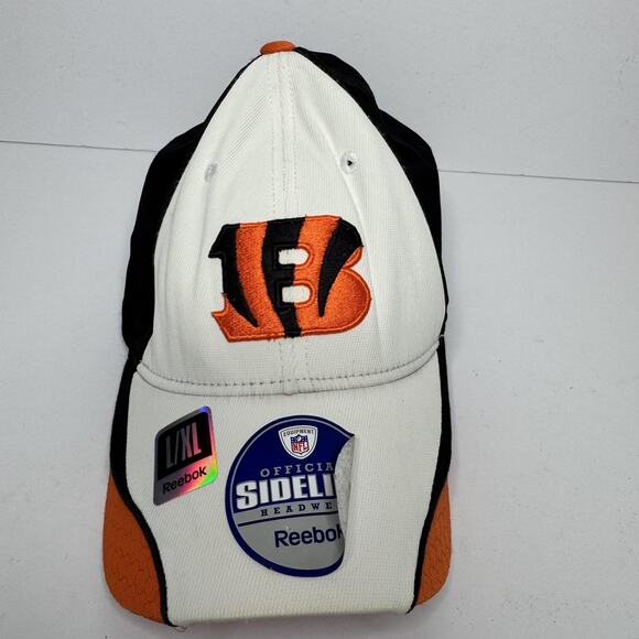 Cincinnati Bengals Hat Cap Fitted Mens L/XL Black NFL Sideline On Field Reebok - Picture 1 of 9